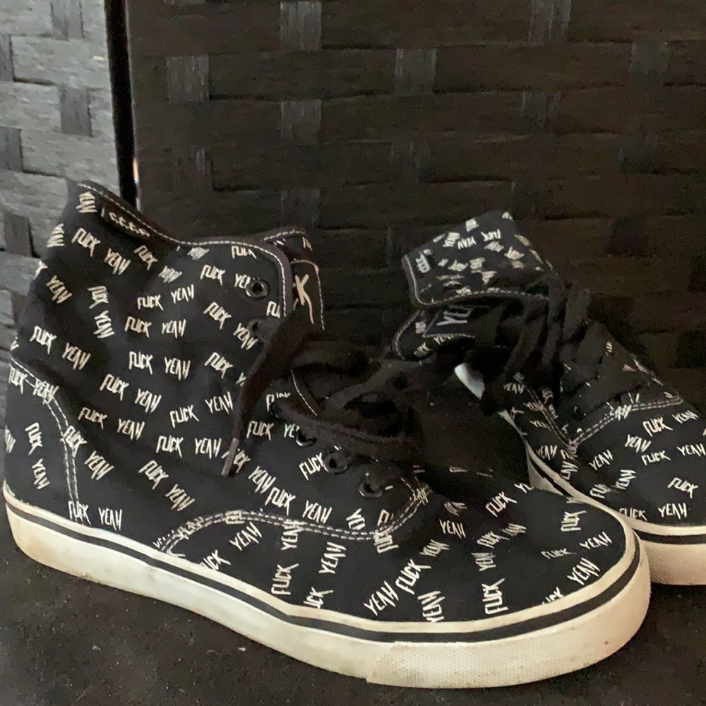 BOGO Black and White “F Yeah” High Tops